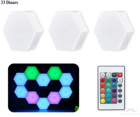 Pack de 03 spots sans fil multi-couleurs