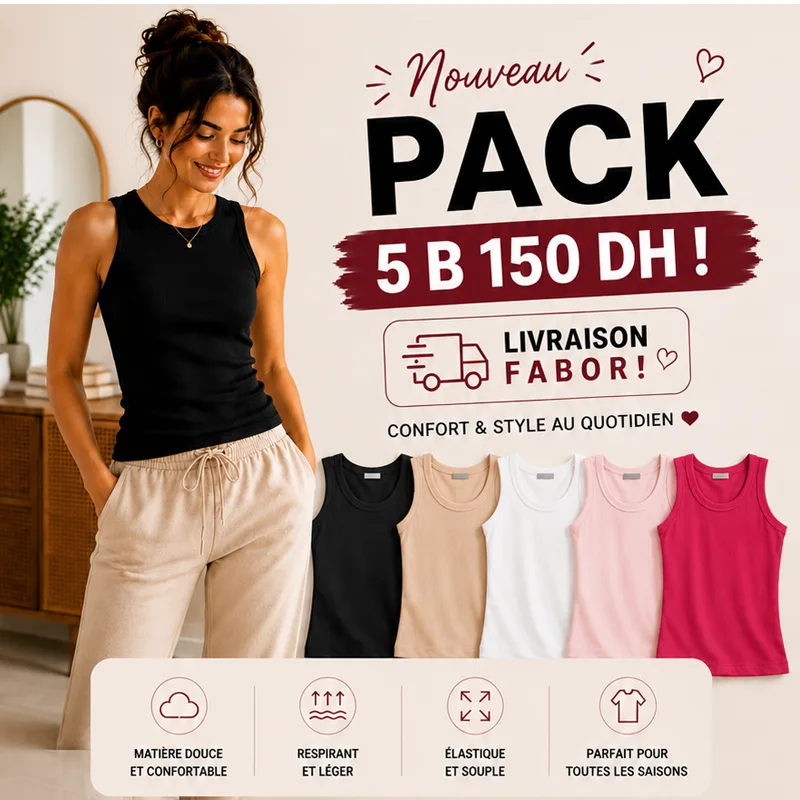 pack 5 debardeur sooolde