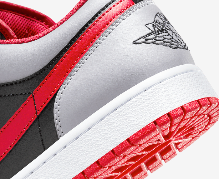 Nike Air Jordan 1 Low Shoes Cement Gray Fire Red Black