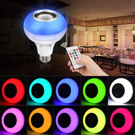 مصباح LED متعدد الإستعمالات 2في1 مكبر صوت بلوتوث متعدد الألوان