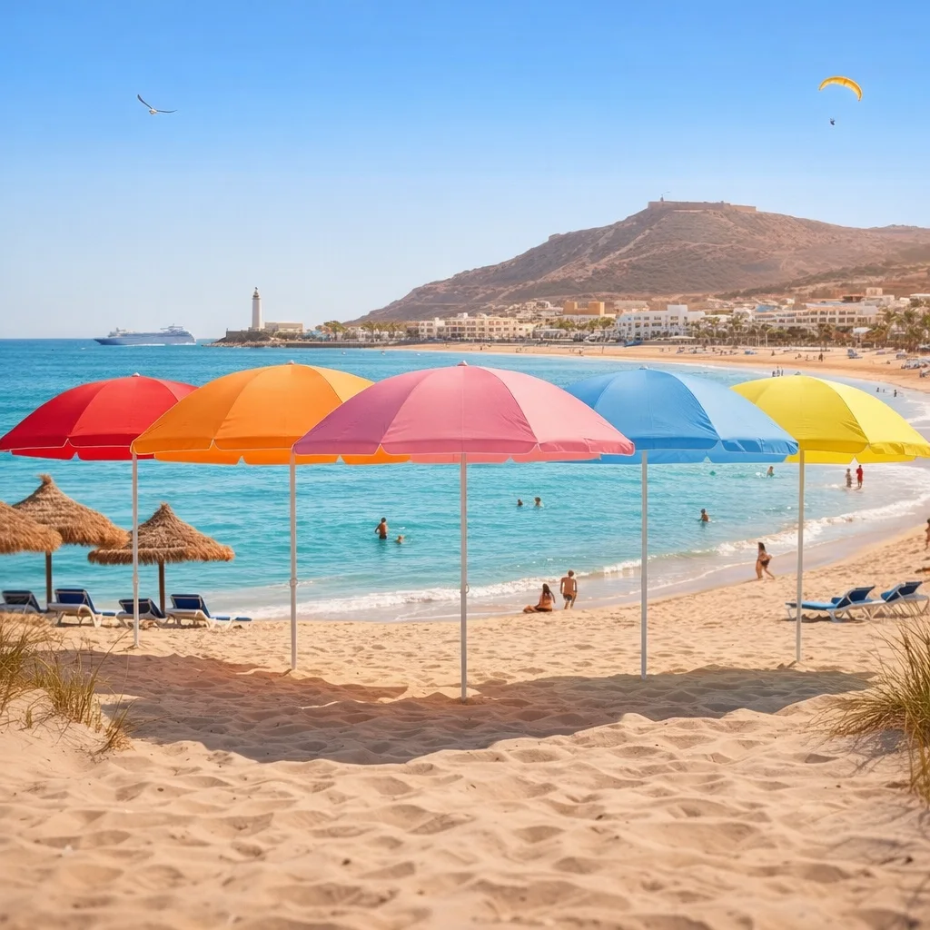 Parasol de Plage Premium – Haute Protection & Couleurs Estivales