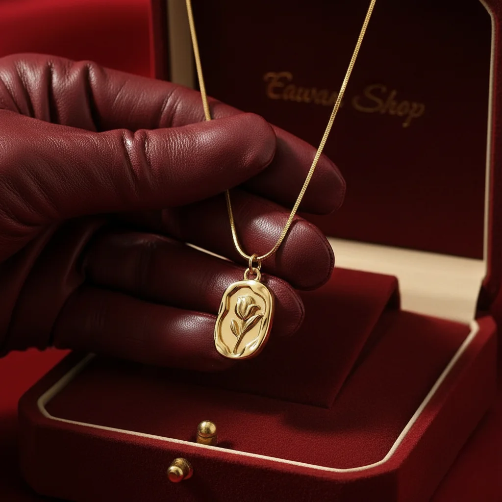 Gold Floral Pendant Necklace