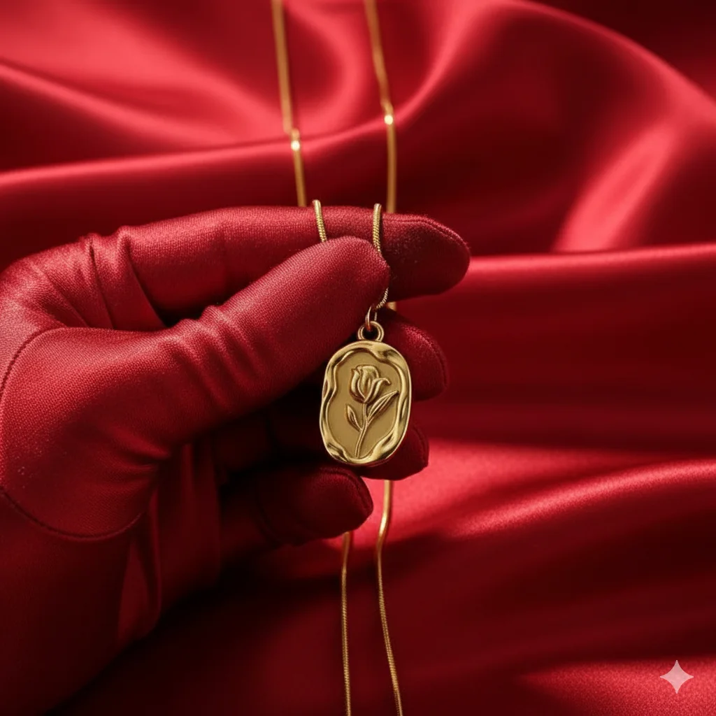 Gold Floral Pendant Necklace