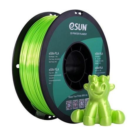 Filament 3D PLA en soie eSUN Citron vert 1,75 mm 1 kg