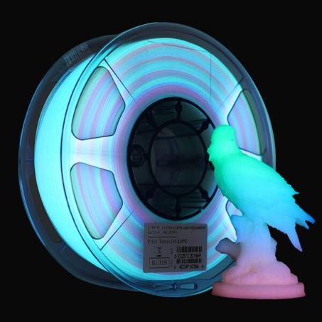 Filament eSUN 3D PLA arc-en-ciel lumineux multicolore 1,75 mm 1 kg