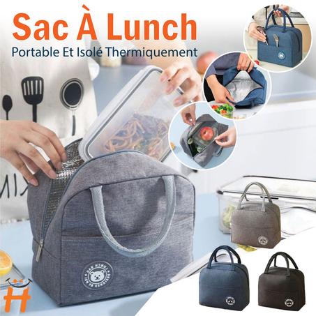 2 Sac À Lunch Isolé Thermique Portable Pour Bureau Et L'école