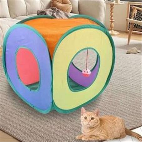 Tunnels d'intérieur pliables pour chats et petits chiens , tente de jouet , tunnel pour animal de compagnie intéressant, entrainement au jeu , amusant