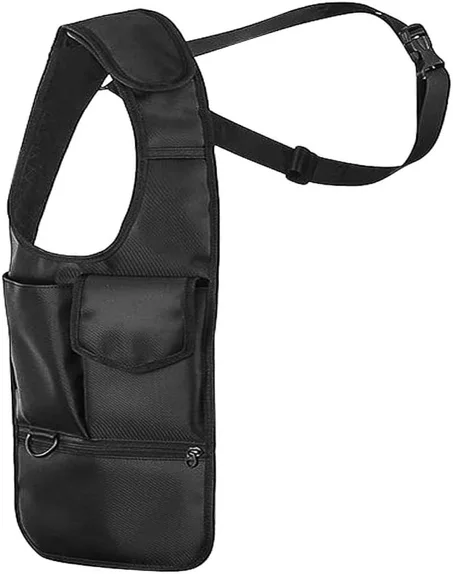 Ce sac à bandoulière anti-vol noir, de style Holster