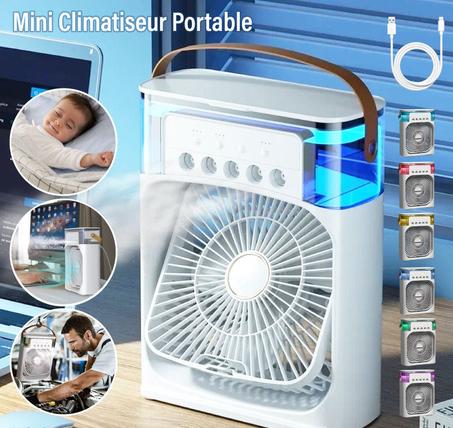 Mini Refroidisseur D’air Portable À Glaçons À 3 Vitesses avec LED intégré (GRAND FORMAT)