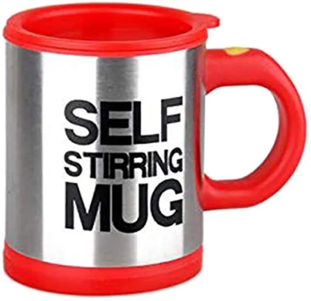 400ml Mugs Automatic Electric Lazy Self Stirring Mug Cup Coffee Milk Mixing Mug Smart Stainless Steel Juice Mix Cup Drinkware (Red)  B