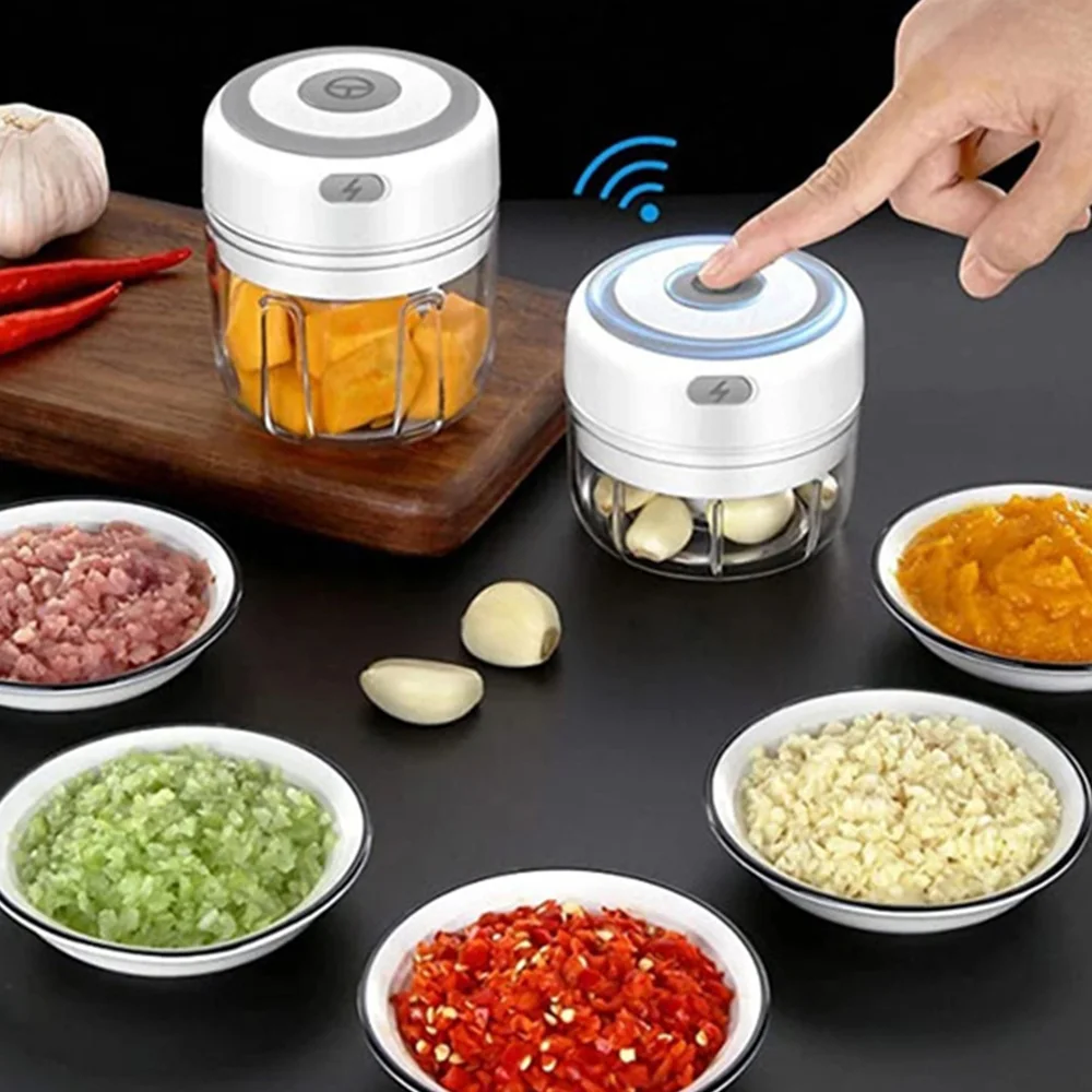 الكهربائية المطبخ أداة تقطيع الطعام مطحنة ثوم اللحوم طاحونة صغيرة هراسة الثوم أداة تقطيع الخضروات آلة الهريس USB أدوات المطبخ