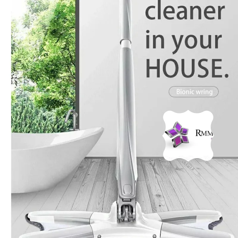 X-Type - Mopa de suelo plana con 3 trapeadores de microfibra, repuesto para fregona plana de lavado sin manos, manual de extrusión para el hogar, almohadilla para fregona de piso