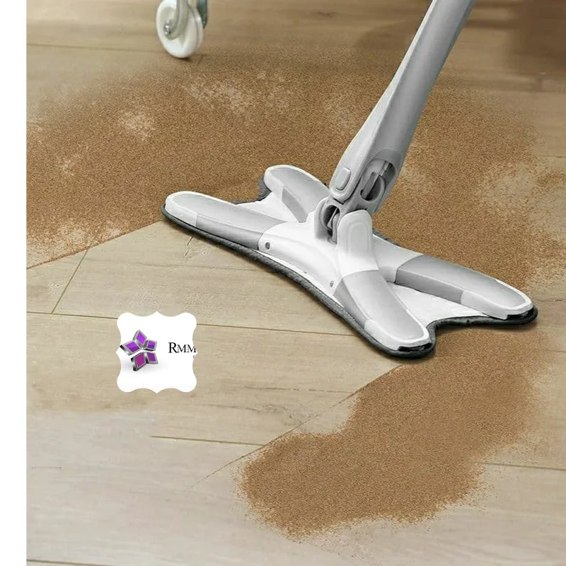 X-Type - Mopa de suelo plana con 3 trapeadores de microfibra, repuesto para fregona plana de lavado sin manos, manual de extrusión para el hogar, almohadilla para fregona de piso