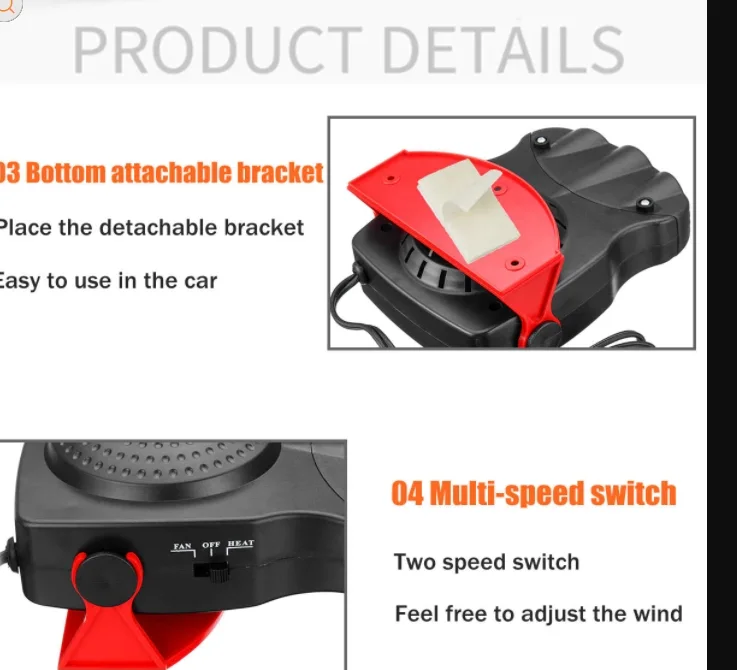 Defletor de pára-brisas com aquecedor de carro 150w 2em 1