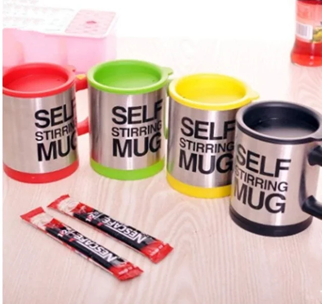 400ml Mugs Automatic Electric Lazy Self Stirring Mug Cup Coffee Milk Mixing Mug Smart Stainless Steel Juice Mix Cup Drinkware (Red)  B