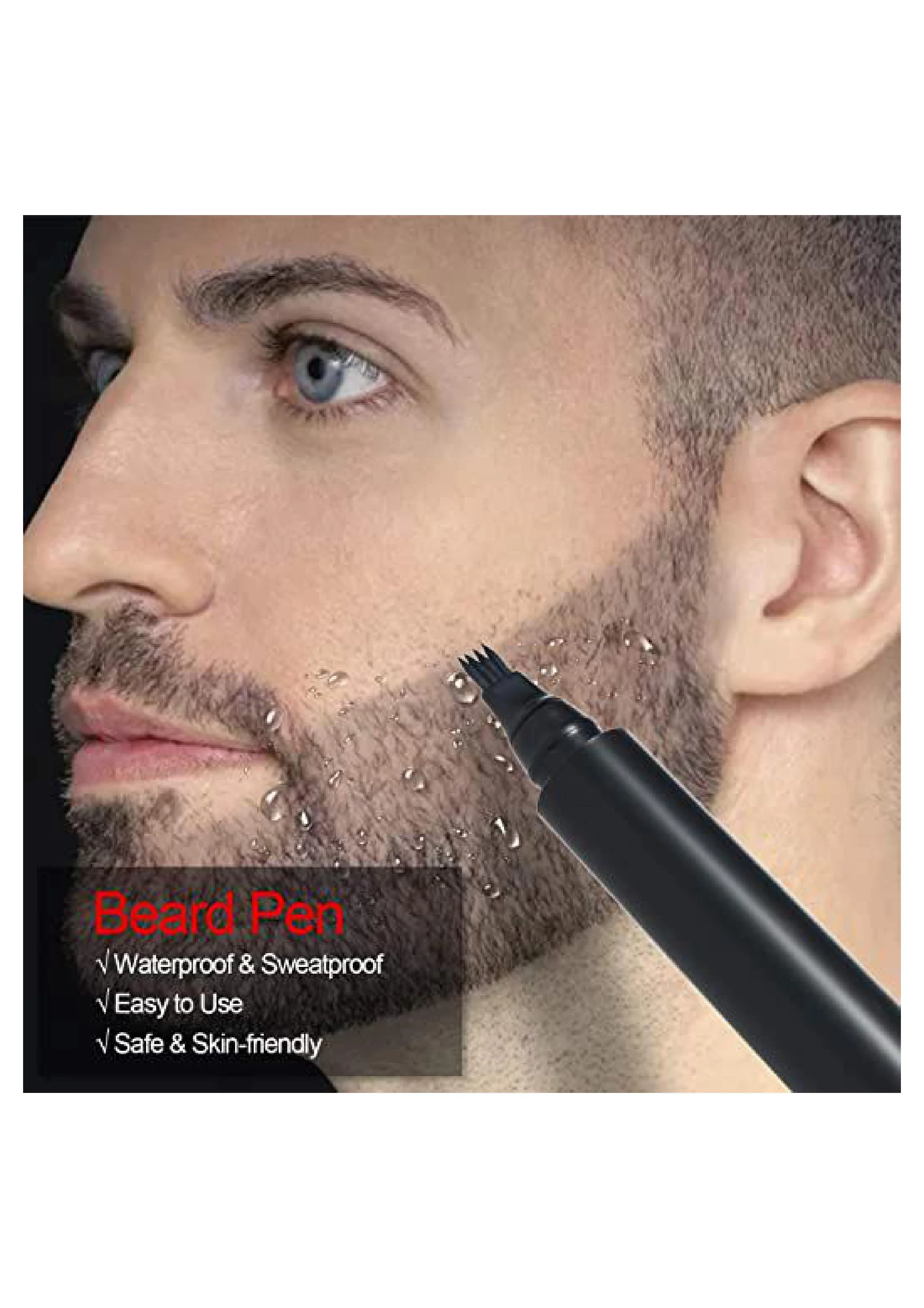 قلم اللحية Hoyecl للرجال ، قلم ملء اللحية كيت قلم اللحية للمناطق غير المكتملة ، مقاوم للعرق ، مقاوم للماء ، قلم حلاق طويل الأمد وطبيعي ، يعزز شعر الوجه ، شكل إصلاح الشارب (أسود)