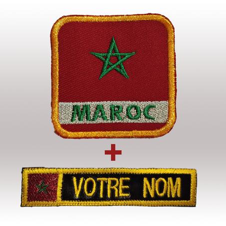 عَلم المغرب وشارة مطروزة مقاس اللّباس العسكري