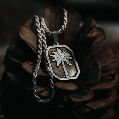 SILVER PALM PENDANT