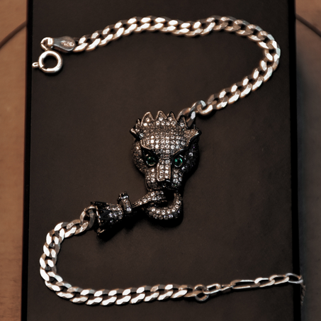 MEN'S PANTHER BRACELET IN SILVER