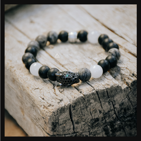 Men's Panther Bracelet in Gemstone