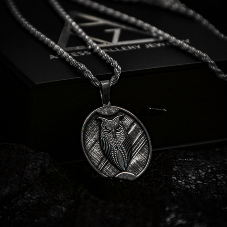 SILVER OWL PENDANT