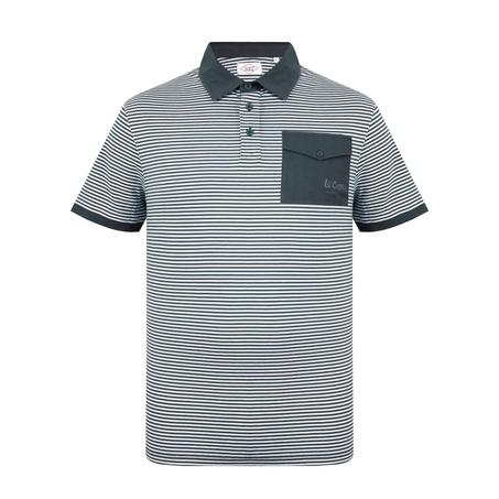 Polo  Lee Cooper Stripe  Charc/whit  100%Cotton
