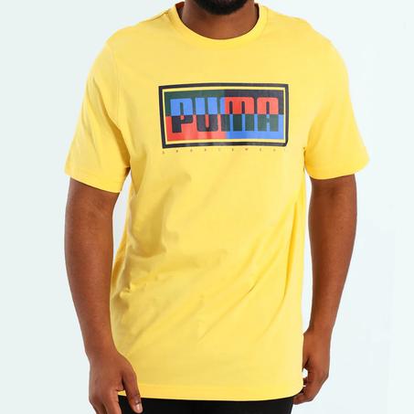 T-shirt puma graphic box tee sn99 yellow cotton