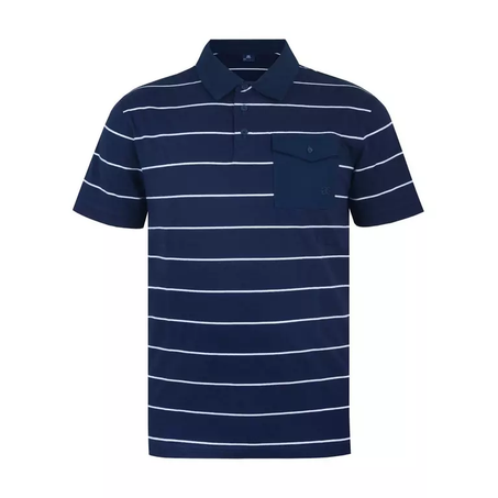 Polo Lee Cooper Strip a rayures Bleue Nuit  100% Cotton