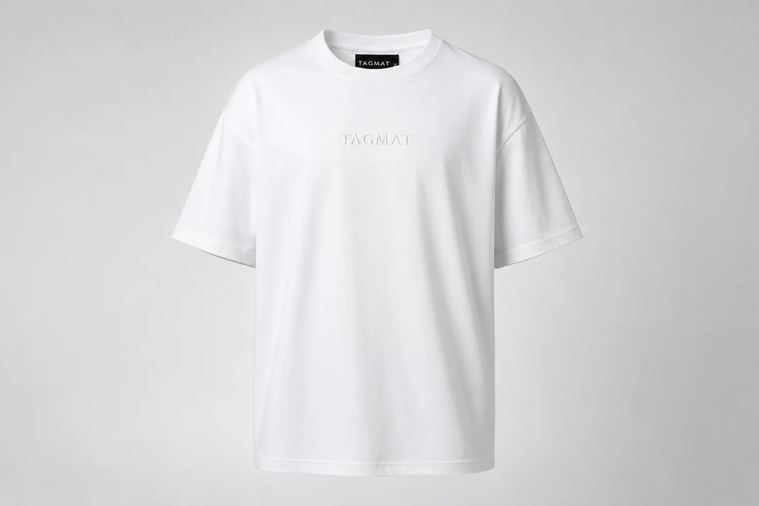 TAGMAT White Oversized T-Shirt – Less Is Power | 100% Cotton | 200 GSM
