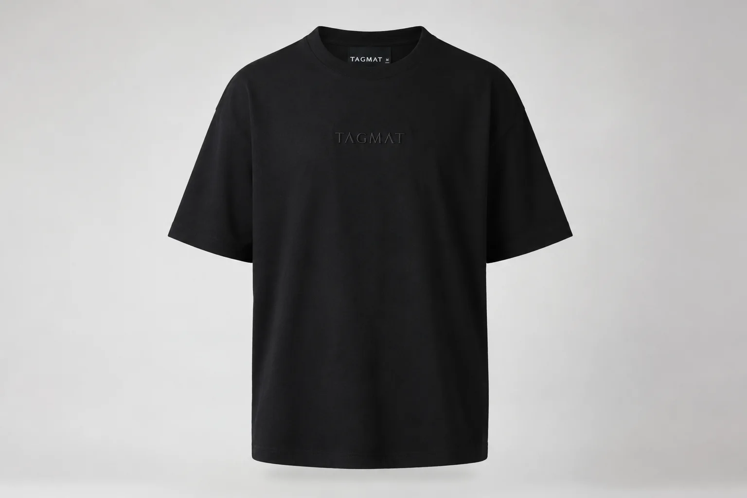 TAGMAT Black Oversized T-Shirt – Less Is Power | 100% Cotton | 200 GSM