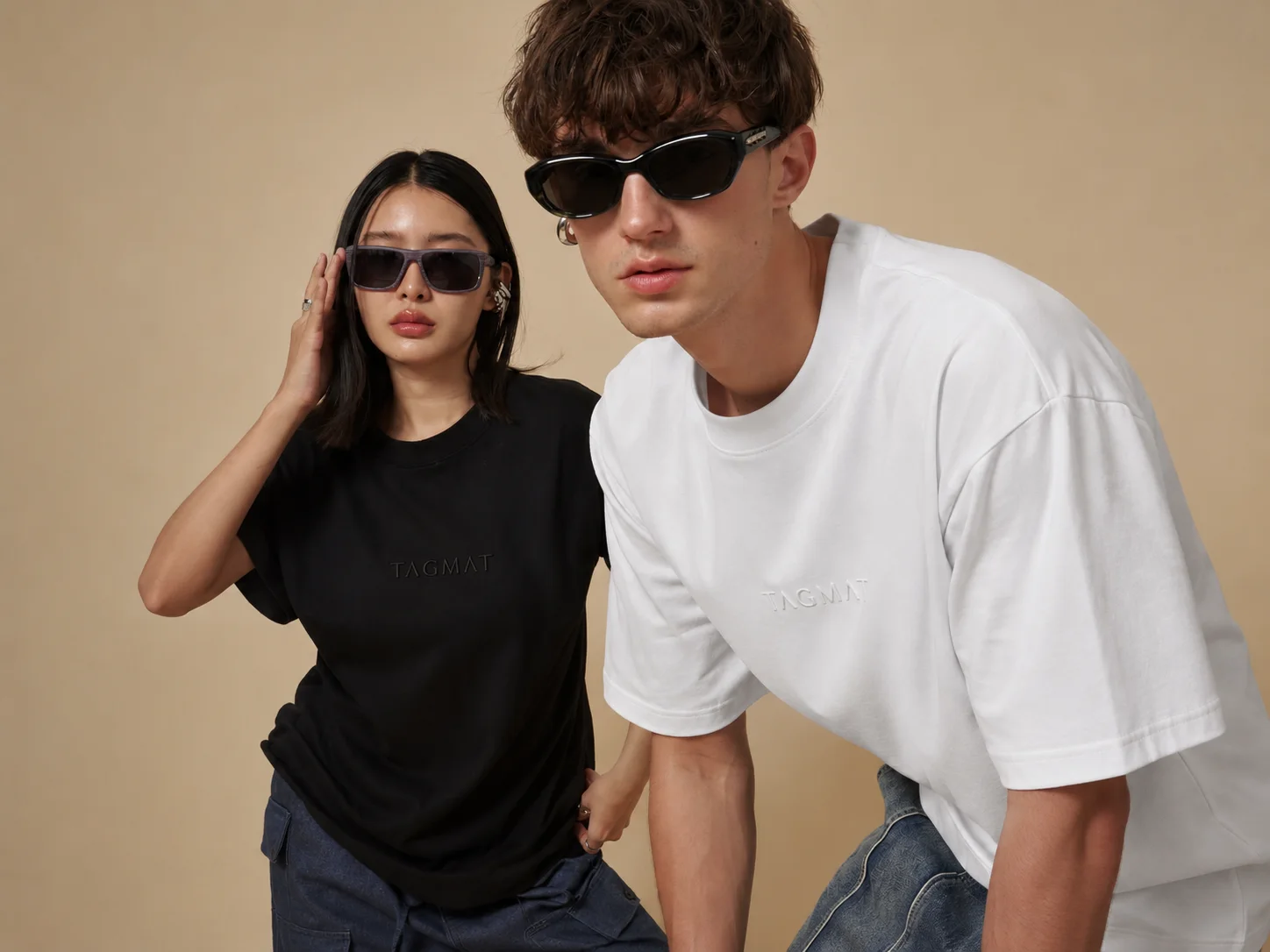 TAGMAT Essential Pack – Black & White Oversized T-Shirts | 100% Cotton | 200 GSM