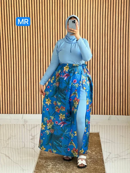 بوركيني سباحة للنساء مكوّن من مايوه شرعي بوركيني مقاوم للماء مع كاش مايوه ضد الماء