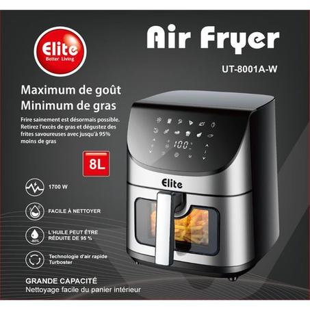 Friteuse à air ELITE sans huile électrique 1700 W 8L UT-8001A-W