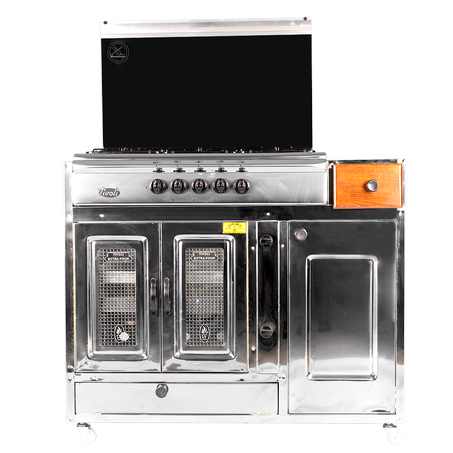 Cuisinière à gaz XL Plus TIVOLI INOX AVEC Cache la bouteille de gaz