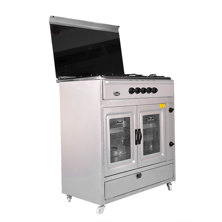 Cuisinière à Gaz XL MARON GRIS NOIR 5 FEUX TIVOLI