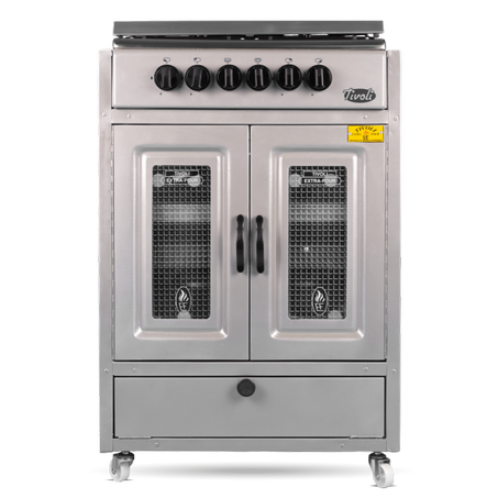 Cuisinière TIVOLI 4 FEUX  60 MARON NOIR GRIS