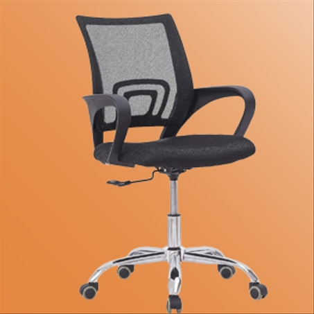 كرسي سليك لاين منخفض الظهر من ماهماي بتصميم شبكي (بدون ظيفة الهزاز، اسود) - 6901، نايلون