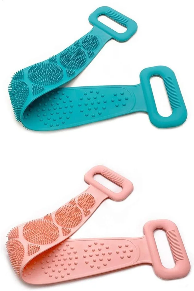 2 Pcs Silicone Bain Corps Brosse Exfoliant Dos Épurateur Nettoyage Du Visage Brosse Doux Massage