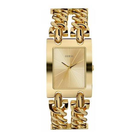 GUESS MOD HEAVY METAL W1117L2 - Bracelet Double Chaîne Acier Doré, Montre Femme
