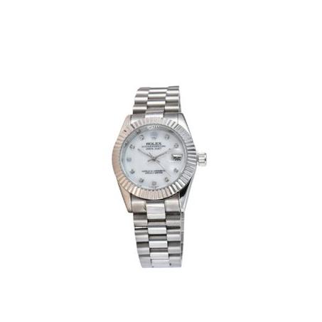 ROLEX DATE JUST FEMMES 36 MM BLANC
