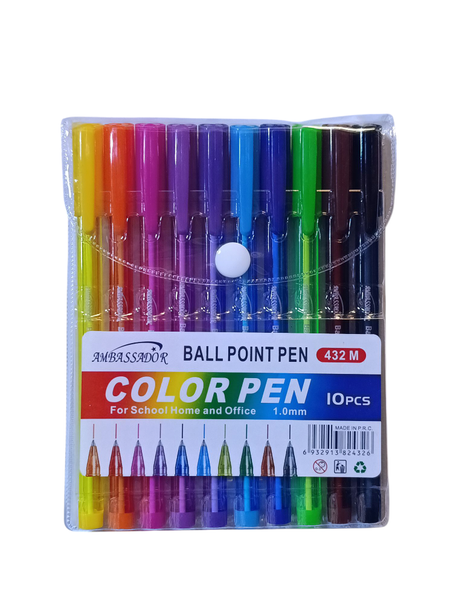 pochette de 10 stylos à bille AMBASSADOR