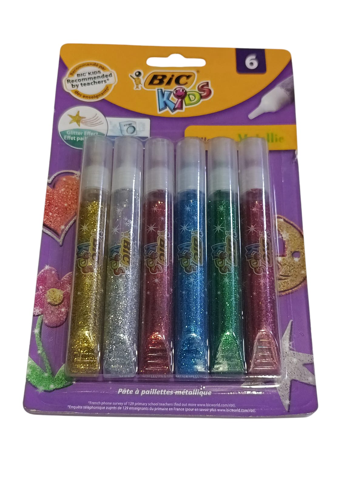 COLLE GLITTER GLUE 6 COULEUR BIC