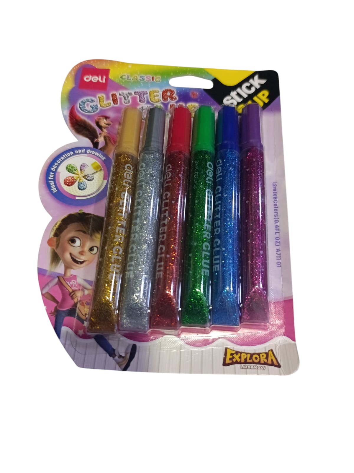 COLLE GLITTER GLUE 6 COULEUR A71101 DELI