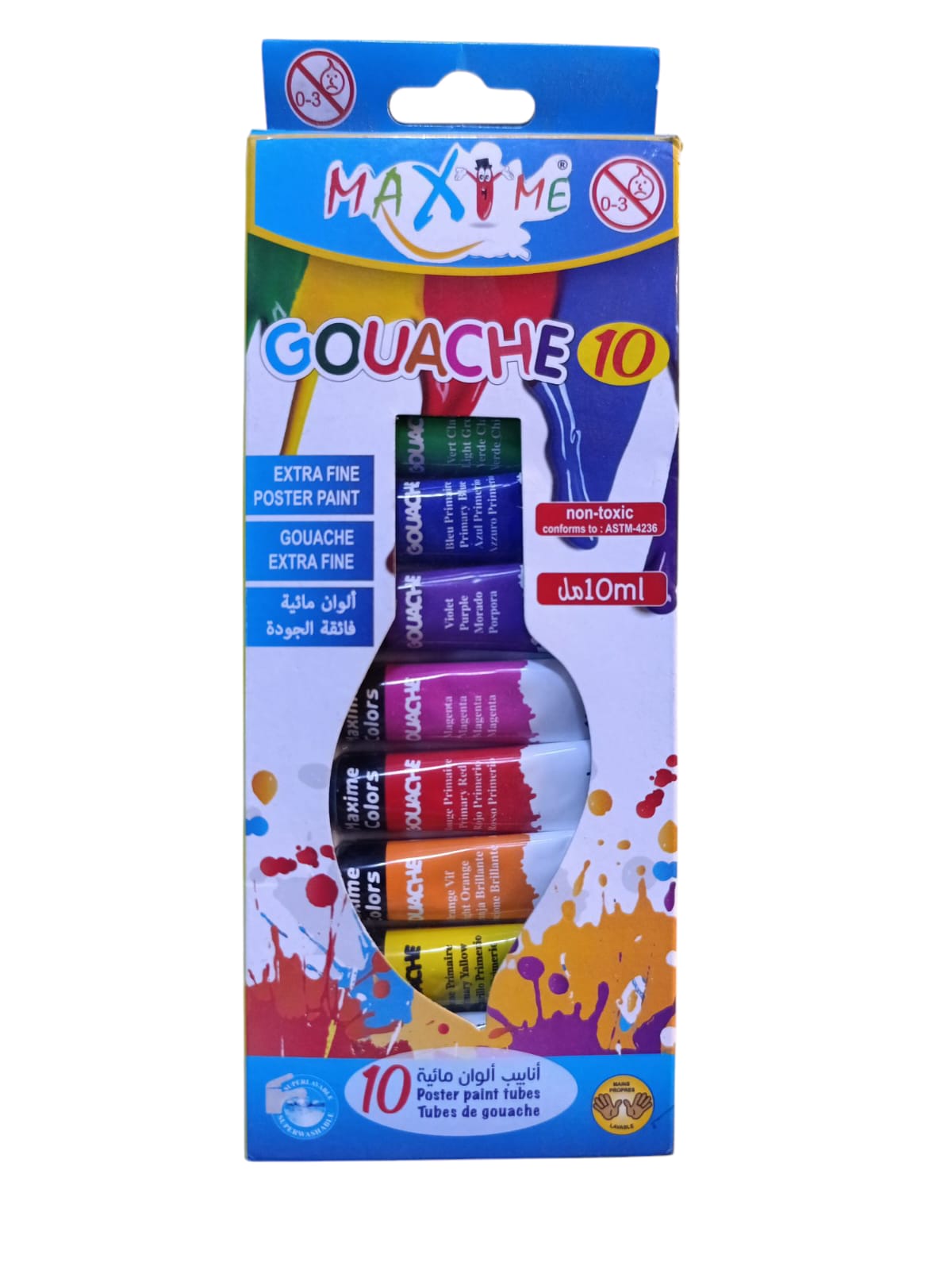 GOUACHE DE 10 COULEUR G510 MAXIME