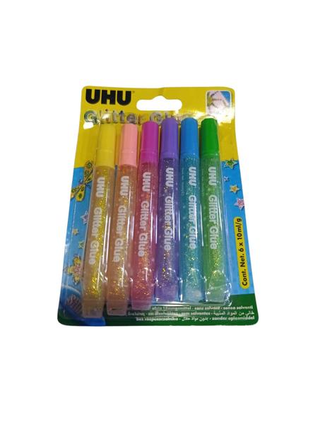 COLLE GLITTER GLUE 6 COULEUR UHU