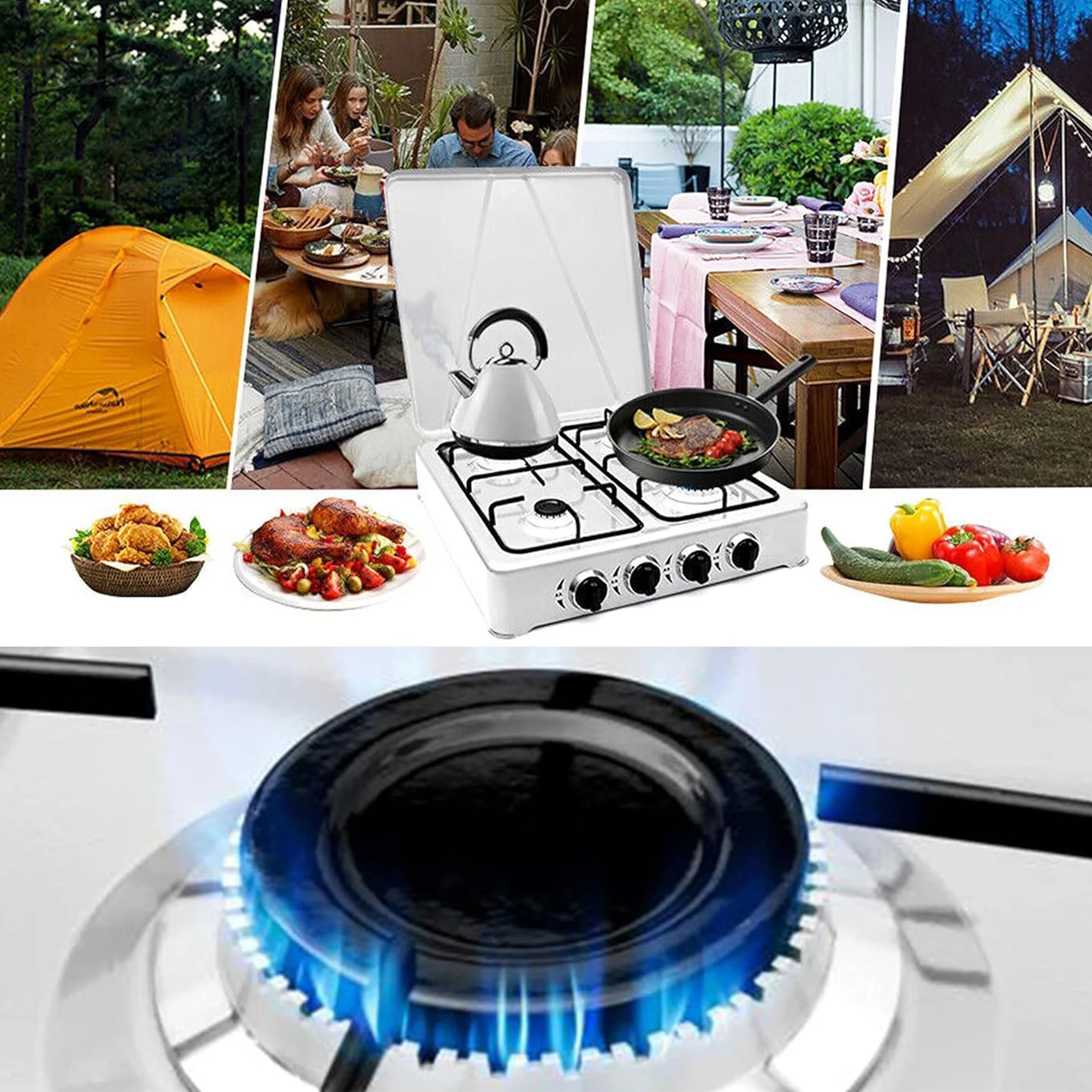 موقد غاز 4 عيون للمنزل والتخييم بضمان عامين