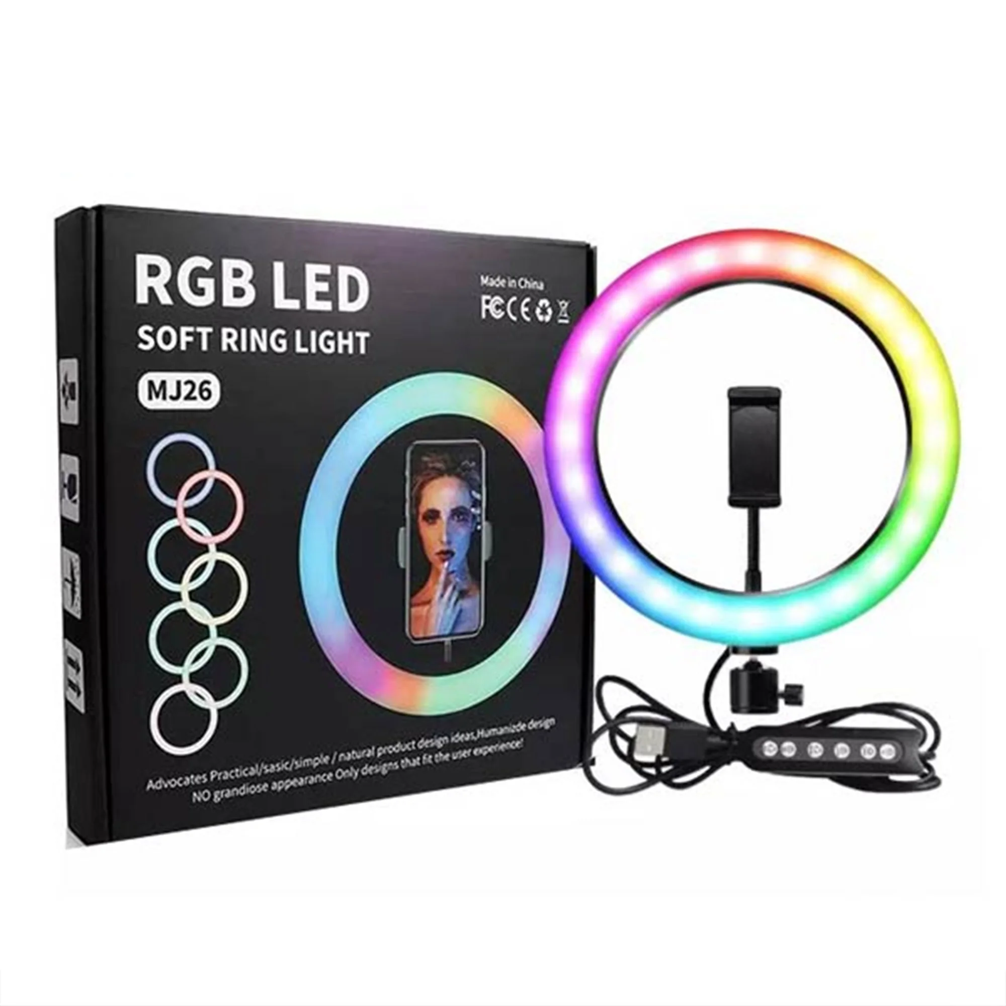 إضاءة التصوير الدائرية+ حامل معدني عالي الجودة ضمان عامين