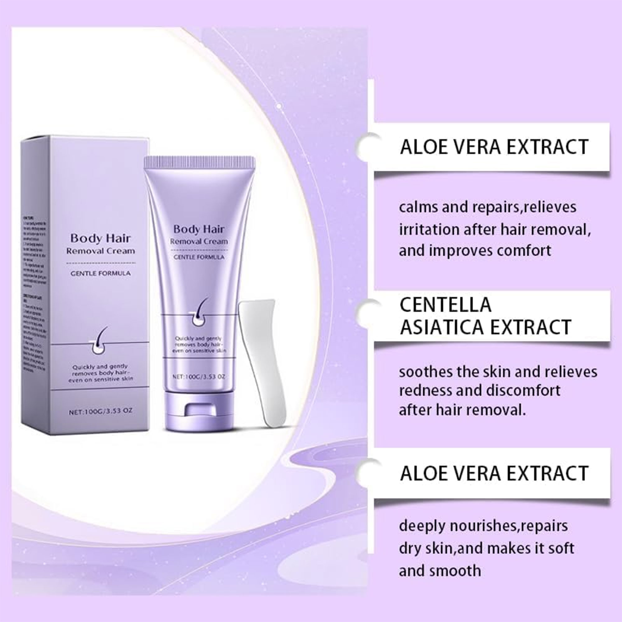 كريم إزالة الشعر والعناية بالبشرة فعّال وبدون ألم (نساء ورجال)