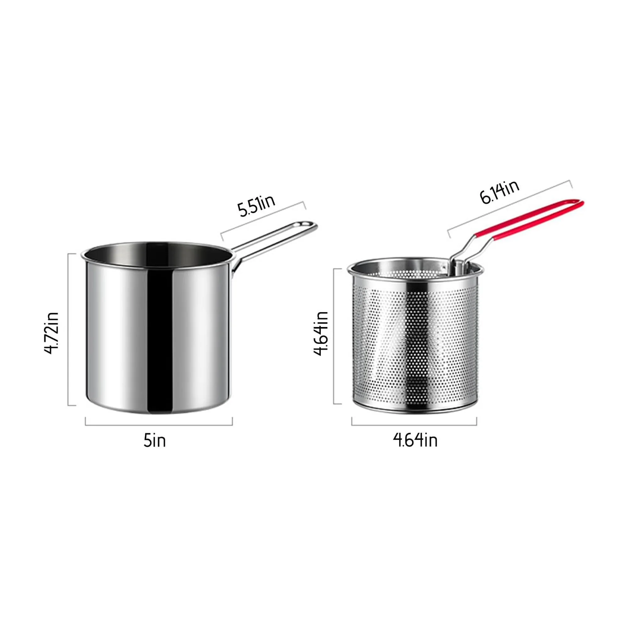 وعاء مقلاة عميقة من سالتلاس مع سلة ومصفاة زيت