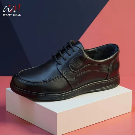 حذاء جلد "أكحل" أنـيـق الأكثر طلبا